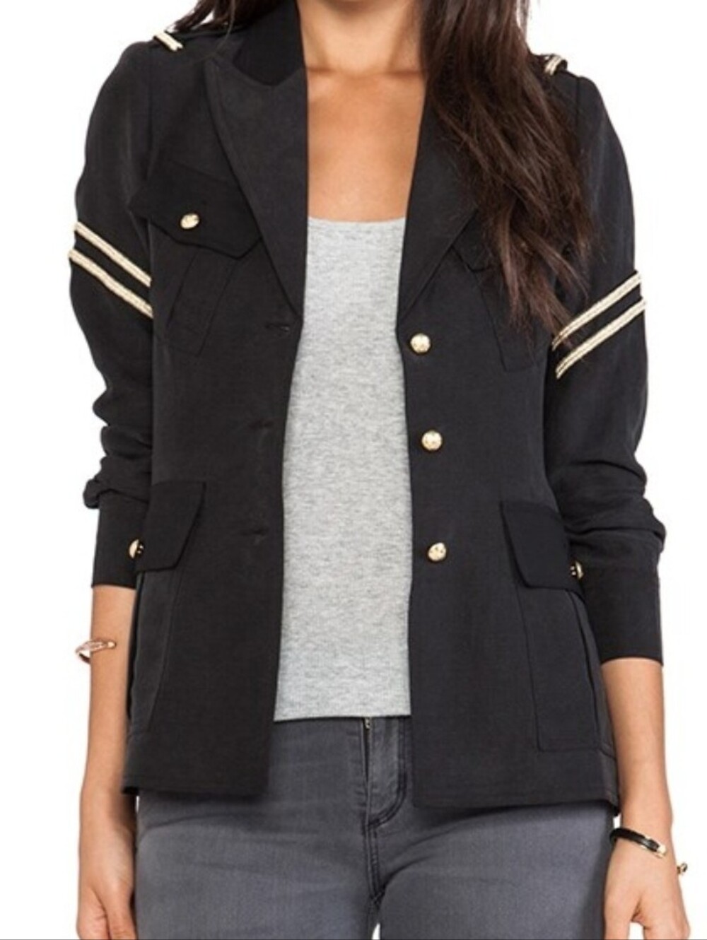 Smythe Military Blazer In Fade Black